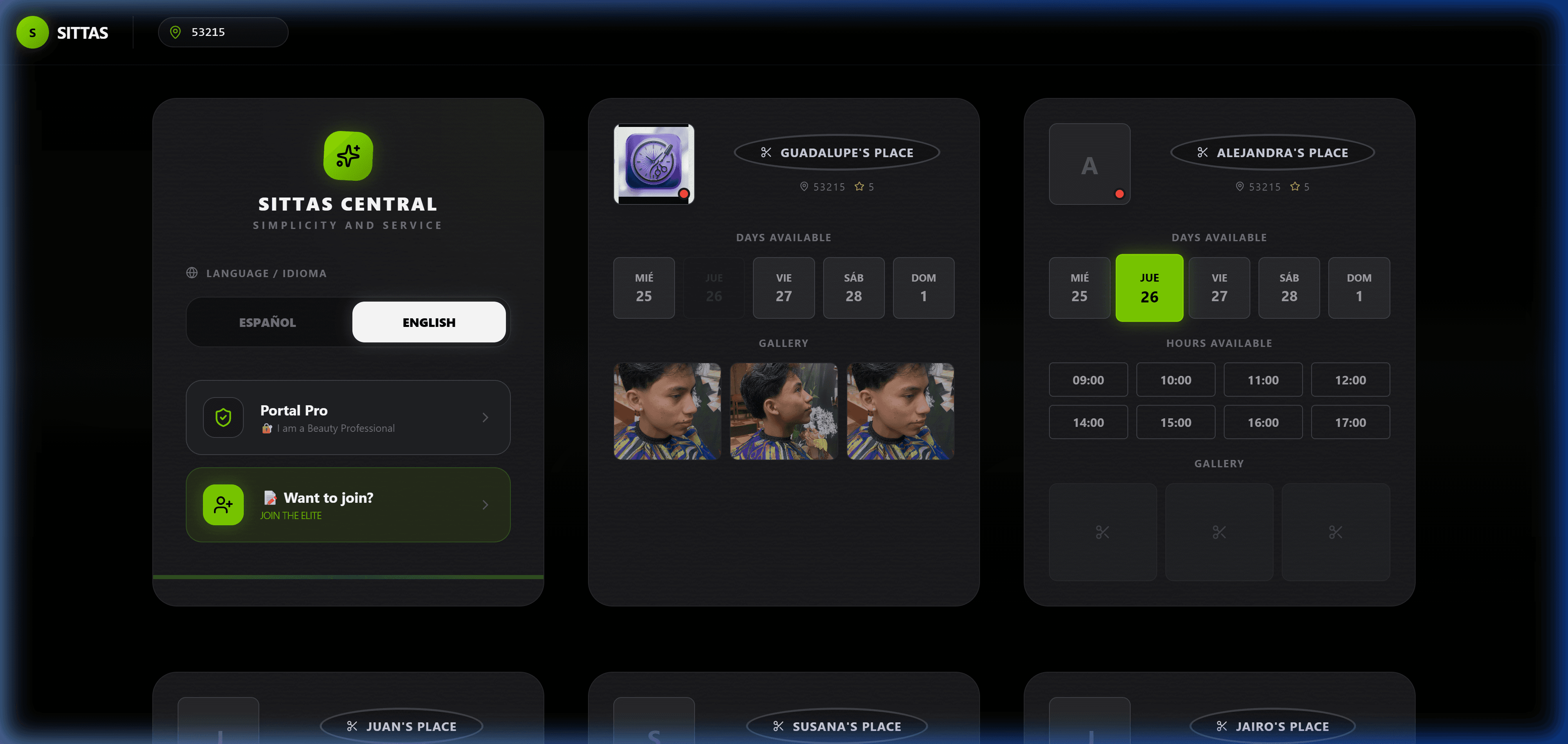 Selección de día y hora